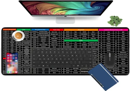 Image of Aashal Anti-Slip Keyboard Mouse Pad Black