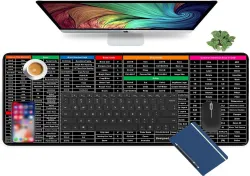Aashal Shortcuts Key Patterns Anti-Slip Keyboard Pad Keyboard N Mouse Keyboard Skin (Black)