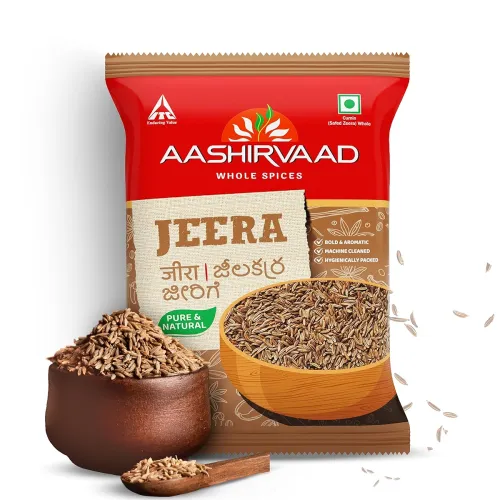 Image of Aashirvaad Jeera, Aromatic Whole Spice, Thick, Tall & Whole Seeds, Dark Brown, 100% Pure, Dust Free & Hygienically Packe