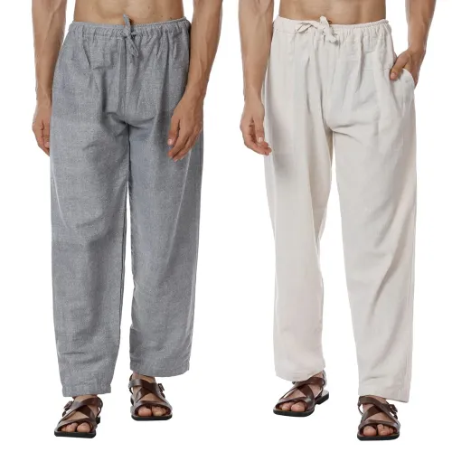 Image of Aatman One Size Men's Eco-Friendly Cotton Pyjama Pack of 2