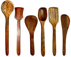 Aatrangi Wooden Cooking Spoon Set (Combo of 7)