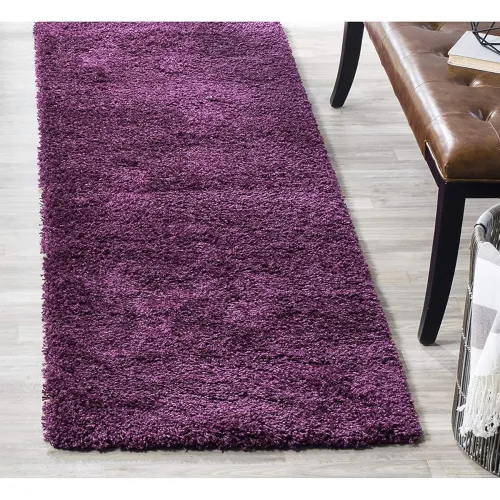 Image of Aawasrug Modern Fluffy Silky Micro Fiber Polyster Carpet 16x24 Inch