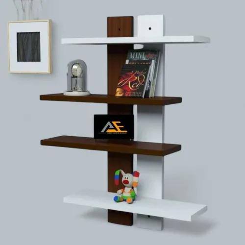 Image of Aayat Enterprises 2-Tier Wooden Wall Shelf