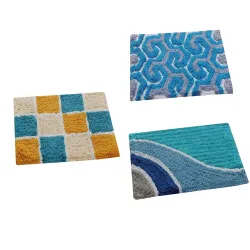 AAZEEM Abstract Cotton Door Mat (Set of 3)