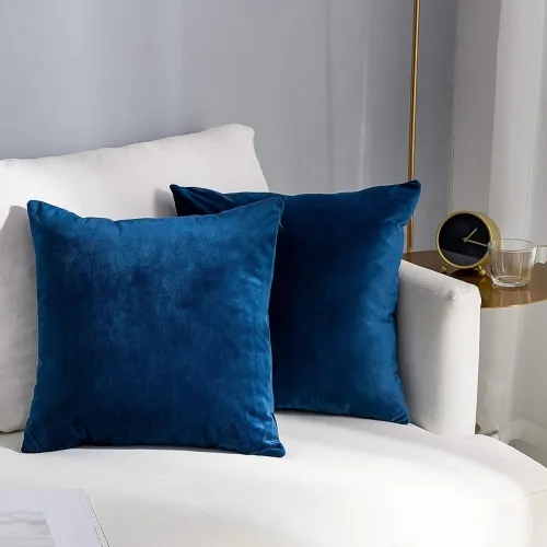 Image of AAZEEM Velvet Decorative Throw Pillow Covers - 16x16 Inches (Pack of 2)