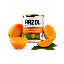 Aazol Ratnagiri Alphonso Aam Ras: Pure Unsweetened Mango Pulp - 850g