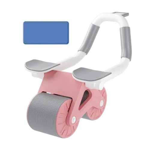 Image of Ab Exercisers Abdominal Trainers Automatic Return Abdominal Roller Wheel Pink 