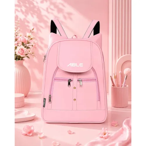 Image of ABLE® Wave Backpack for Womens, Girls, Kids, Female. Pu Leatherette Fabric Travelling Outdoor, Picnic, School, College O