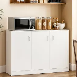 ABOUT SPACE 2 Tier Kitchen Organizer Rack - 3ft 3 Door Engineer Wood Kitchen Cabinet