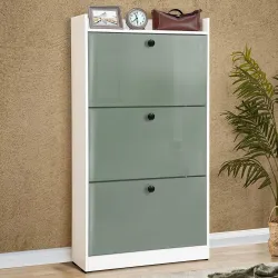 ABOUT SPACE 3 Tier Wooden Shoe Rack Cabinet