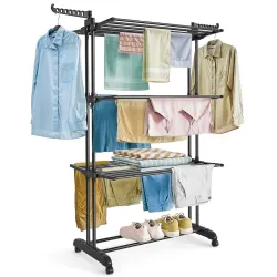 ABOUT SPACE 3 Tier Foldable Clothes Drying Stand