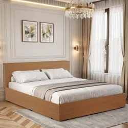 ABOUT SPACE Bed - (84 x 74 inches) King Size Bed Without Storage