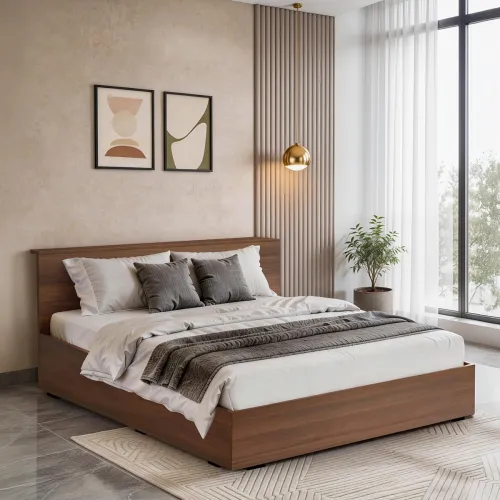 Image of ABOUT SPACE Bed - (84 x 62 inches) Queen Size Bed Without Storage