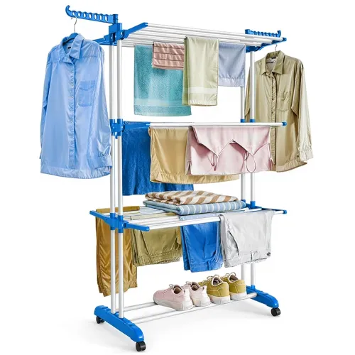 Image of ABOUT SPACE 5.5 ft Clothes Drying Stand - 3 Layer Foldable
