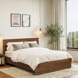 ABOUT SPACE Bed - (80 x 62 inches) Queen Size Bed Without Storage | Engineered Wooden Bed Frame with Airflow & MDF Suppo