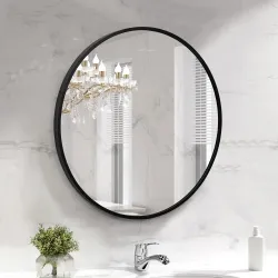 ABOUT SPACE Shatter Proof Round Mirror 20 Inch — 4mm Heavy HD Glass