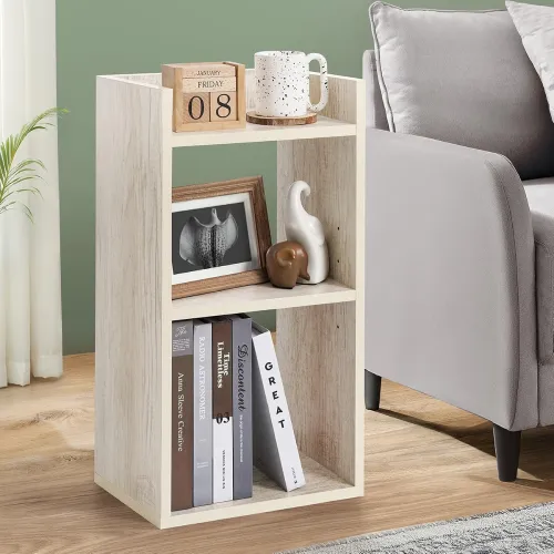 Image of ABOUT SPACE Side Table - Bed Side Tables for Bed Room with 2 Adjustable Shelves