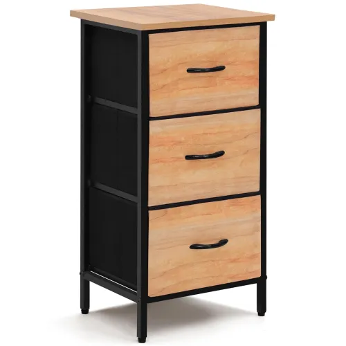 Image of About Space Side Table with 3 Drawers Teak