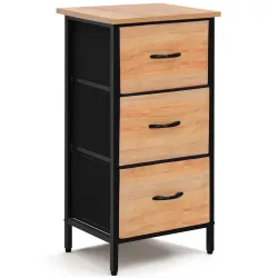 About Space Side Table with 3 Drawers Teak