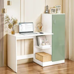 ABOUT SPACE Study Table with Cabinet - Computer Table with Bottom Storage Space DIY Engineered Wood Office Desk 
