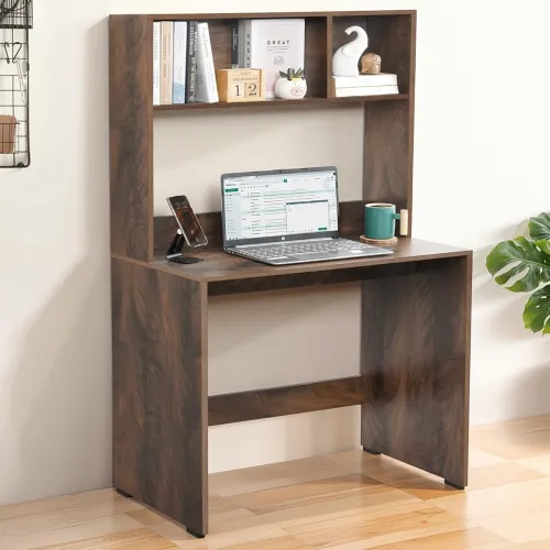 Image of ABOUT SPACE Study Table with Hutch - Computer Table with Storage for PC, Laptop & Writing, Gaming, Drawing DIY Engineere