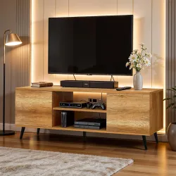ABOUT SPACE TV Unit - Engineered Wooden TV Stand Table with Bottom Open Storage