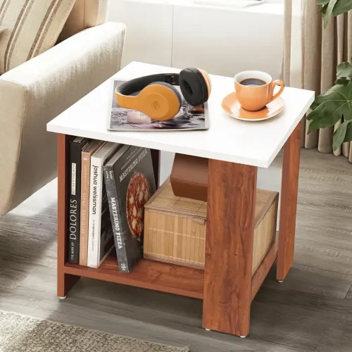 Image of ABOUT SPACE Wooden Bedside Table & Storage Nightstand