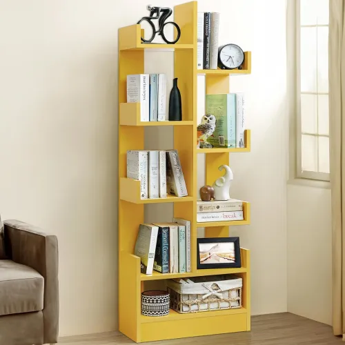 Image of ABOUT SPACE Wooden Bookshelf – 141 cm, Open Display Rack