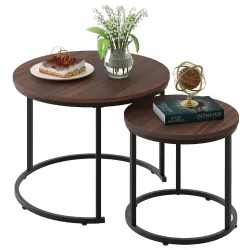 aboxoo Round Nesting Coffee Table Set of 2