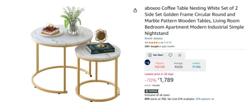Image of aboxoo White Marble Nesting Tables – Set of 2