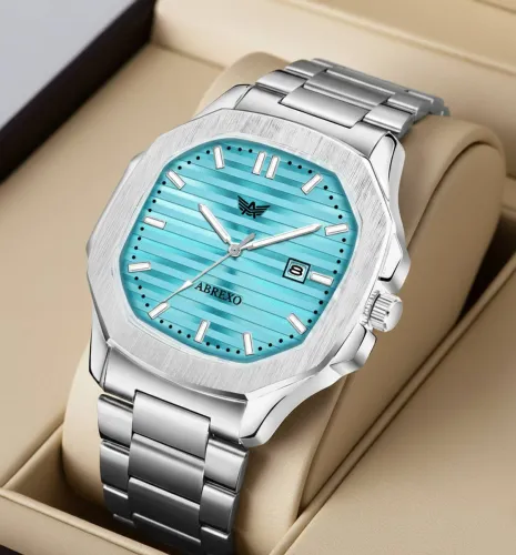 Image of ABREXO  Nautilus Silver Quartz Mechanism Watch For Boys