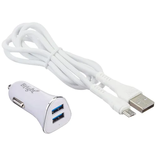 Image of Abriitch by Bright, High Speed Charging Adapter 035 Ch-C04 with Micro Cable, White