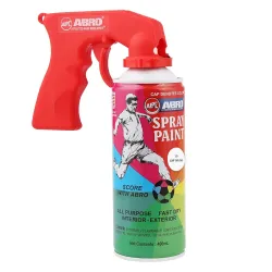 ABRO SP-19-G Multipurpose 400 ML DIY Spray Paint Can with Trigger Gun Hand Grip Multi-Surface Applications Metal, Wood, Wall Aerosol Paintings (Off White)