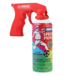 ABRO SP-90-G Multipurpose 400 ML DIY Spray Paint Can With Trigger Gun Hand Grip Multi-Surface Applications Metal, Wood, Wall Aerosol Paintings (Siemens Grey)