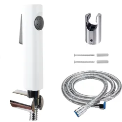 BWDM ABS Health Faucet with SS-304 Grade 1.5 Meter Flexible and Spring Heavy Metal Hose Pipe and Wall Hook, Also Use for