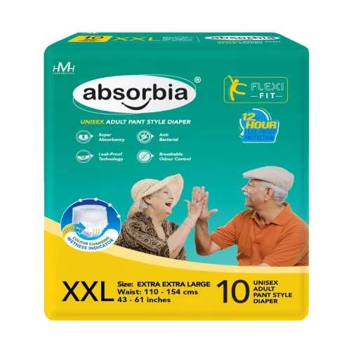 Image of Absorbia Adult Diaper Pant Style | XXL | 10 Pieces | 110-154 cm (43\'-61\') | Pack Of 1