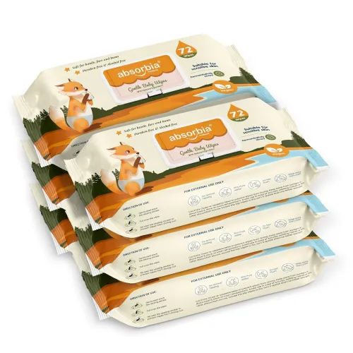Image of Absorbia Gentle Baby Wet Wipes (432s x Pack of 6 with Lid)