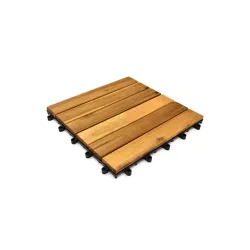 Acacia Wooden Deck Tiles Wood Floor Decking Water Resistant Tile for Balcony