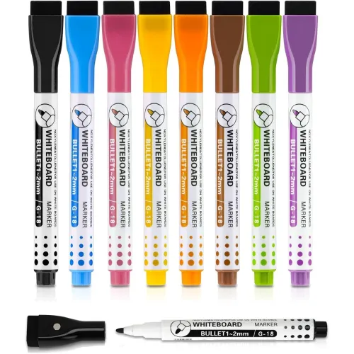 Image of AccuPrints Premium Magnetic Whiteboard Markers Duster Pack 8 Colors