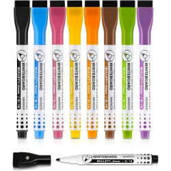 AccuPrints Premium Magnetic Whiteboard Markers Duster Pack 8 Colors