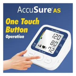 AccuSure AS Series Automatic and Advance Feature Arm Blood Pressure Monitoring System, White