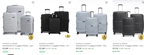 Image of Acepack Suitcases (PO3) at minimum 70% Discount