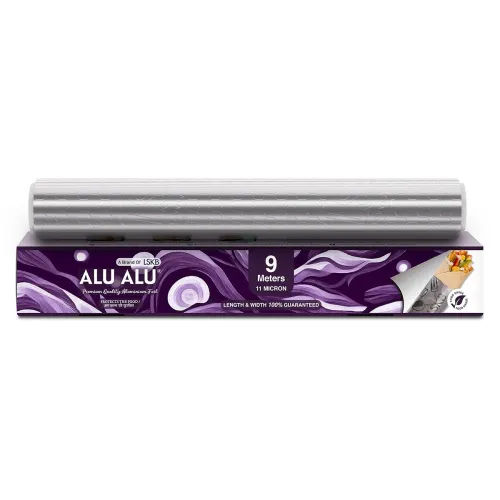 Image of ALU ALU 9 Meter Silver Aluminium Foil | Premium Quality | 11 Micron Thickness | Keeps Food Warm and Hygienic | Ideal for