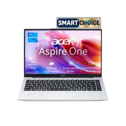 Acer Aspire One, Intel Core Celeron N4500, 8GB LPDDR4 RAM/ 256GB SSD, 14.0\'/35.56cm WXGA Display, Intel UHD Graphics, Win 11 Home, Pure Silver, 1.3 Kg, A114-45, Thin and Light Laptop