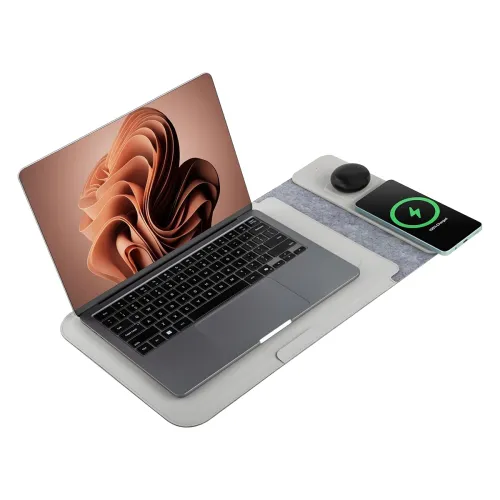Image of Acer ChargeMate 4-in-1 Wireless Charging Laptop Sleeve for 13inch - 16inch Laptops | Qi Fast Charging Pad for Phone & Ea