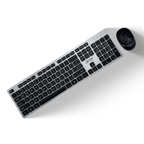 Image of Acer Fusion Wireless Keyboard and Mouse Combo, Durable Stylish Design, 2.4GHz Nano Receiver, 10m Range, Indian Rupee Key