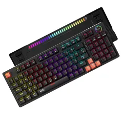 acer Nitro G Wired Mechanical Gaming Keyboard | 98% Layout with Multifunction Knob | Red Switches | RGB Flowing Light | 