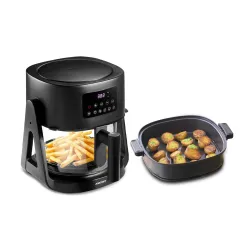 Acerpure Air Fryer | 100% Glass Bowl | 90% Less Oil | 5.5L Air Fryer + 2.5L Cooking Pot | Air Fry, Toast, Reheat, Grill,