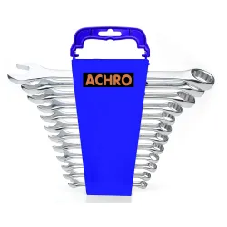 ACHRO Open End 12 pcs Long Combination Spanner Set | Wrench Set/Spanner Set Tools Kit/Tools Kit for Home Use and Professional Spanners (12 Piece)