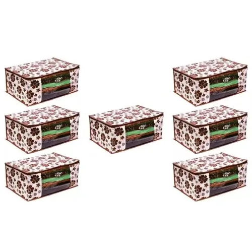 Image of Acnos® Brown Flower Saree Cover (PO7)